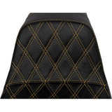 SADDLEMEN Pro Series SDC Performance Seat - Carbon Fiber/Lumbar Gripper - Gold Stitch - Dyna '06-'17 SC80604GOL