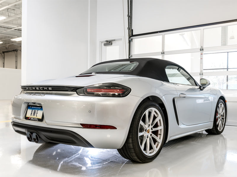 AWE Tuning Porsche 718 Boxster / Cayman SwitchPath Exhaust (PSE Only) - Diamond Black Tips 3025-33020