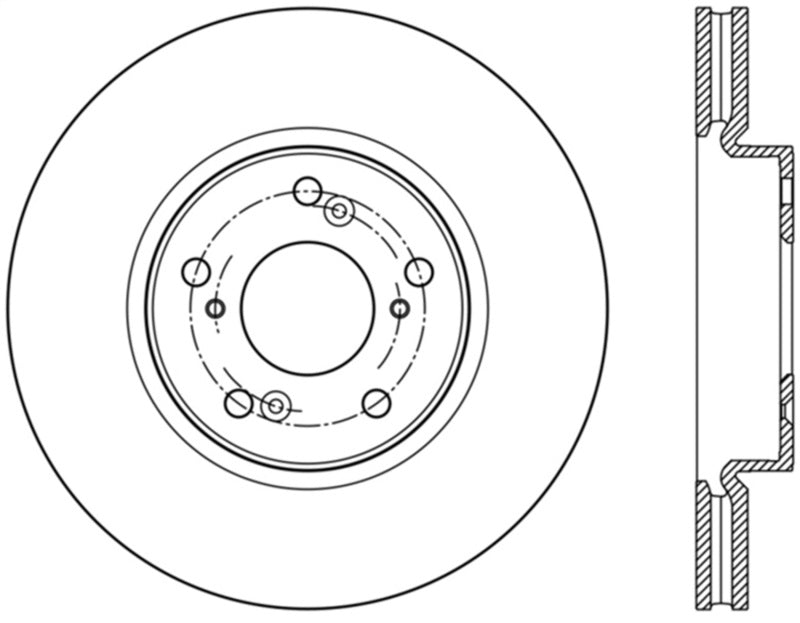 StopTech Slotted & Drilled Sport Brake Rotor Front Left 13 Honda Accord Sport 127.40086L