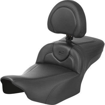 SADDLEMEN Roadsofa™ Extended Reach Seat - with Backrest - Carbon Fiber - FLTR/FLHX '23-'24 823-07-186B0