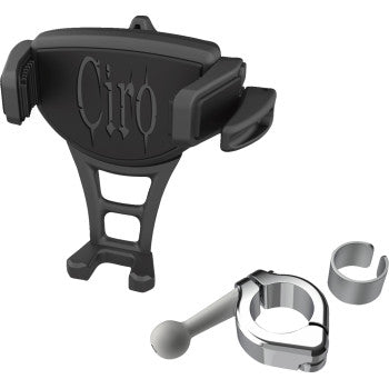 CIRO Phone Holder - Constrictor - Black - Chrome 7/8" | 1" Handlebar Mount 50352