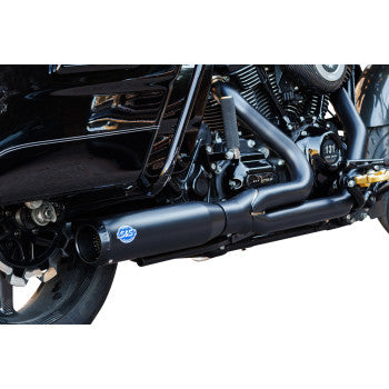 S&S CYCLE 2-into-1 Qualifier Exhaust System - Race Only - Guardian Black  550-1109