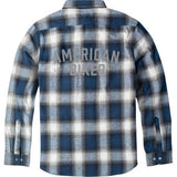 American Biker American Biker Mr Piston Flannel Shirt - Blue - XL ABBPISTON02ST61BLXR