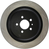 StopTech Premium High Carbon 13-14 Ford Mustang/Shelby GT500 Left Rear Disc Slotted Brake Rotor 126.61105SL