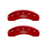 MGP 4 Caliper Covers Engraved Front & Rear Oval logo/Ford Red finish silver ch 10219SFRDRD