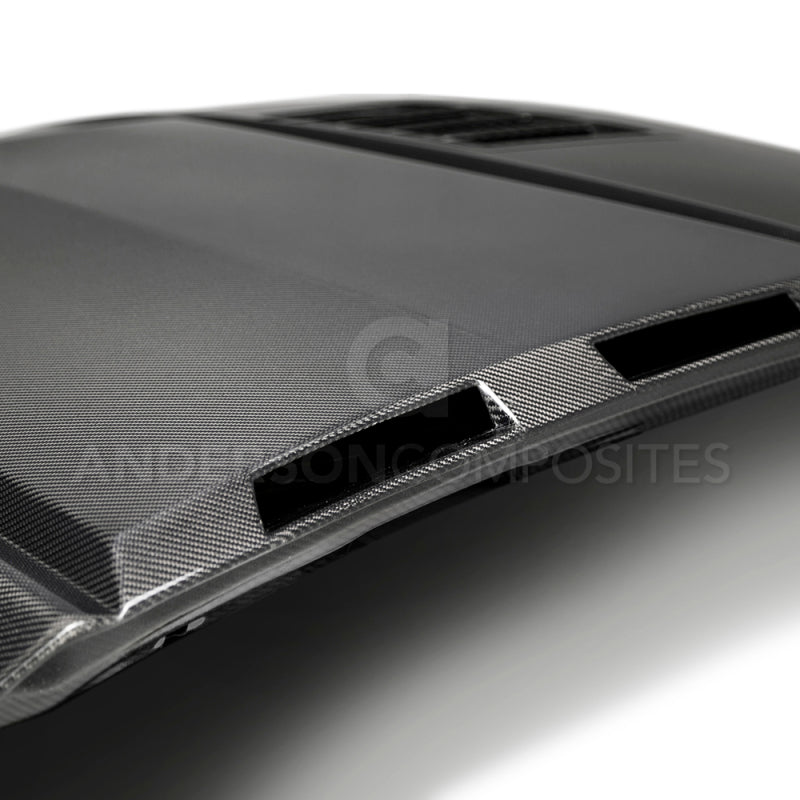Anderson Composites 2018-2019 Ford Mustang Ram Air Double Sided Carbon Fiber Hood AC-HD18FDMU-AB-DS