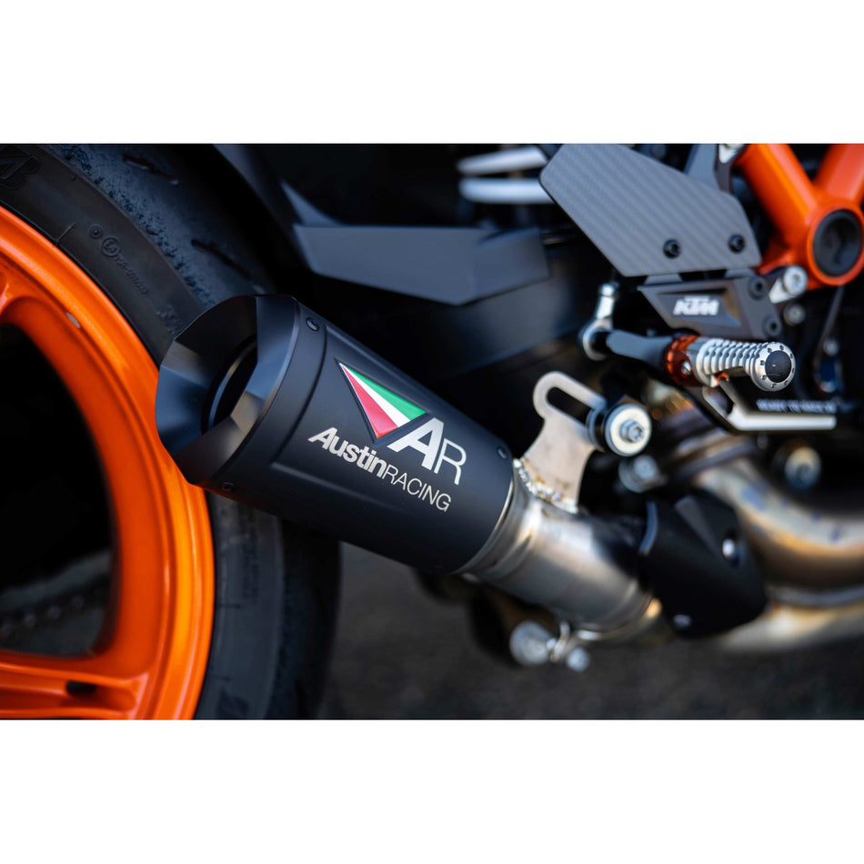 Austin Racing Black V3 2023 - 2024 KTM SUPERDUKE 1390 COMPLIANT & RACE SLIP-ON EXHAUSTS AR45