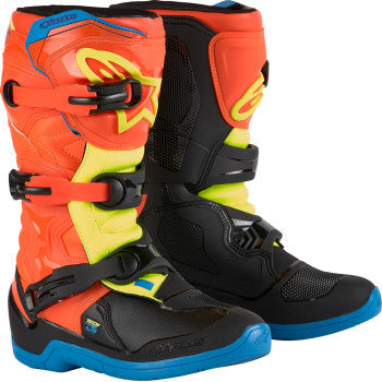 ALPINESTARS Youth Tech3S Boots - Orange/Blue/Yellow/Black - US 7 2014024-4755-7