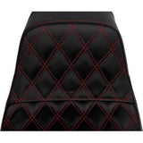 SADDLEMEN Pro Series SDC Performance Seat - Carbon Fiber/Lumbar Gripper - Red Stitch - Dyna '06-'17 SC80604RED