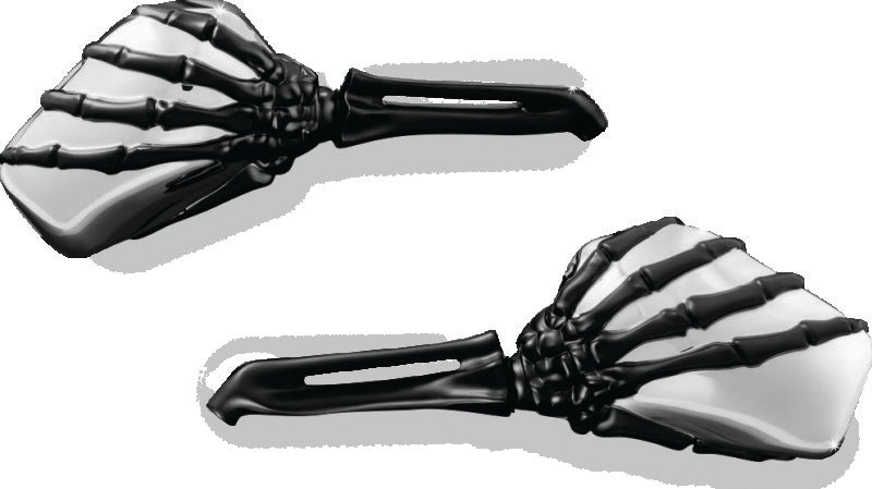 Kuryakyn Skeleton Hand Mirrors Black/Chrome 1764