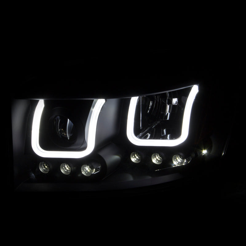 ANZO 2006-2008 Dodge Ram 1500 Projector Headlights w/ U-Bar Black 111314