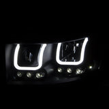 ANZO 2006-2008 Dodge Ram 1500 Projector Headlights w/ U-Bar Black 111314