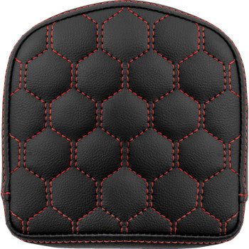 SADDLEMEN RoadSofa™ Sissy Bar Pad - Honeycomb - Red Stitching 040849RED