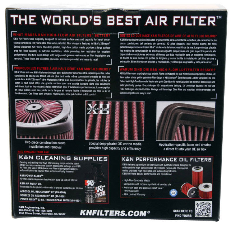 K&N  XStream Motorcross Replacement Air Filter-2013 HONDA CRF450R 449 HA-4513XD