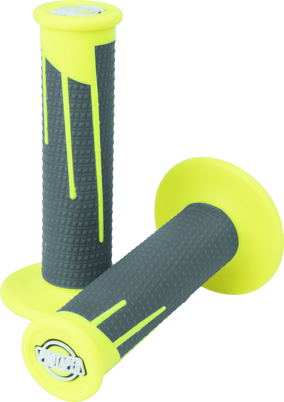 ProTaper Full Diamond Clamp-On Grips - Neon Yellow/Dark Gray 21686