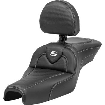 SADDLEMEN Roadsofa™ Seat - with Backrest - Carbon Fiber - XL '04-'22 807-03-185BR