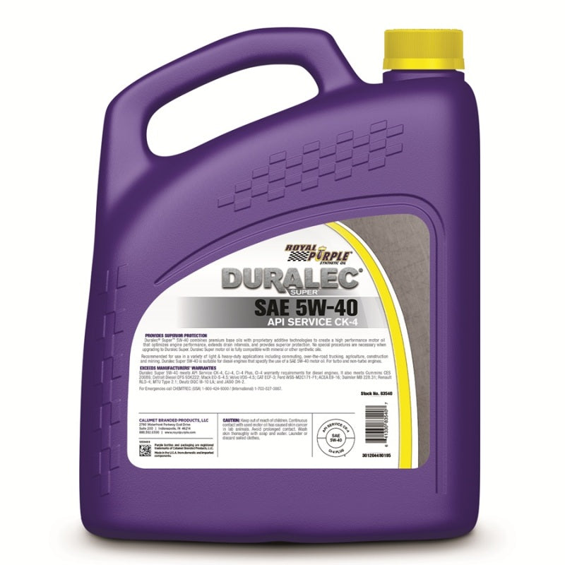 Royal Purple Duralec Super Diesel 5W-40 CK-4 Motor Oil - 1 Gallon 80540