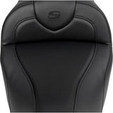 SADDLEMEN Roadsofa™ Seat - with Backrest - Carbon Fiber - Black Stitch - FL '08-'19 A808-07R-185BLK