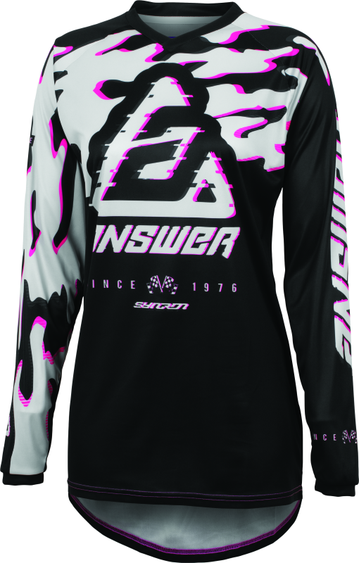 Answer 23.5 Syncron Meltdown Jersey Black/Magenta/Grey Womens - Small 447958