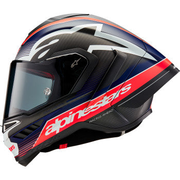 ALPINESTARS Supertech R10 Helmet - Team - Matte Black/Carbon Red Fluo/Blue - Medium 8200224-1383-M