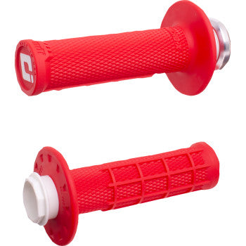 ODI Micro-X Half-Waffle v2 Lock-On Grips - Red/White H36MXR