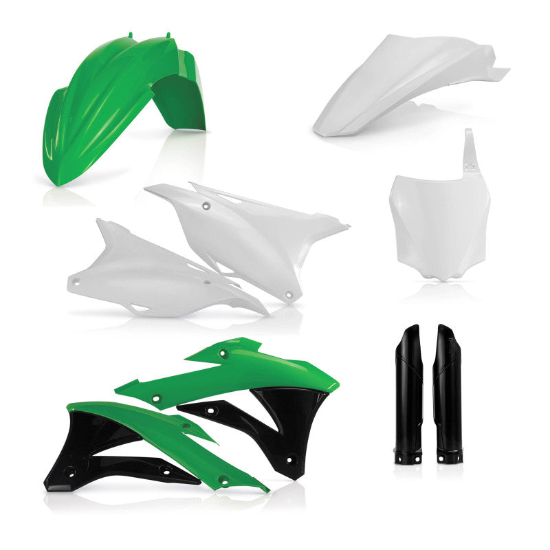 Acerbis 14-21 Kawasaki KX85/100 Full Plastic Kit - Green/White/Black Original 14-15