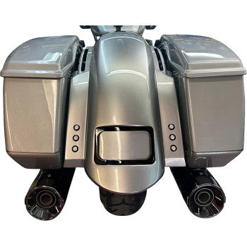 PAUL YAFFE BAGGER NATION Short Rear Fender - Sport - With Black Plate Frame - 3 Sets of Thunder Bolts RF-SS-3-THNDR-BLT-B