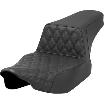 SADDLEMEN Step-Up Seat - Front Lattice Stitch - Black - Road Glide/Street Glide 823-07-172