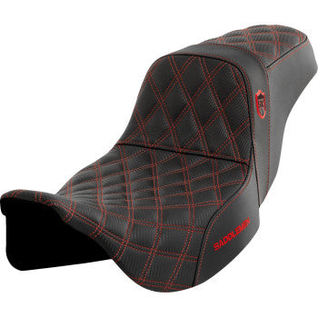 SADDLEMEN Pro Series SDC Performance Seat - without Backrest - Red Stitch - FLH/FLT '08-'23 SC80807RED