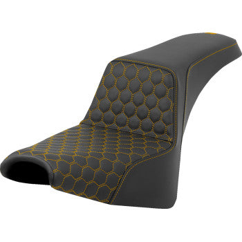 SADDLEMEN Step-Up Seat - Honeycomb - Gold Stitching - FXBB/FXST '18-'24 A818-30-177GOL