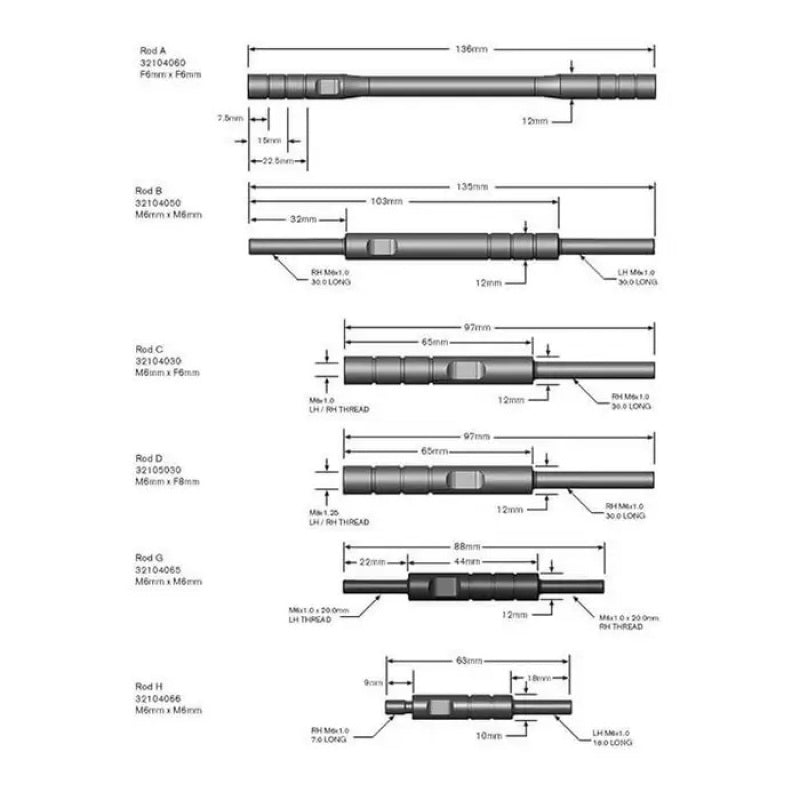 Dynojet Universal Quick Shifter Shift Rod Kit 4-106