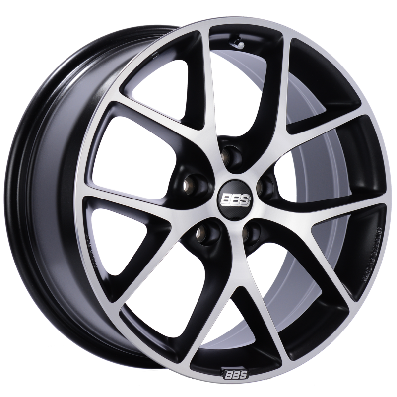 BBS SR 19x8.5 5x112 ET32 Satin Black Diamond Cut Face Wheel -82mm PFS/Clip Required SR027VGPK