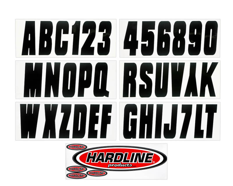 Hardline Boat Lettering Registration Kit 3 in. - 350 Black Solid BLK350EC