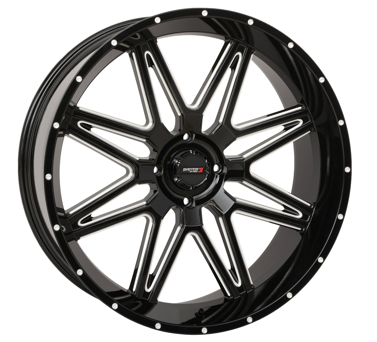 SYSTEM 3 St7 Wheel 24x9 5+4 (0mm) 4/156 Gloss Black Milled 24S3-7256