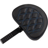 SADDLEMEN RoadSofa™ Seat - with Backrest - Carbon Fiber - Lattice Stitch - Blue Stitch - FLTR/FLHX '23-'24 823-07-206B1