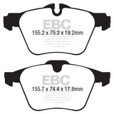EBC 13+ Jaguar F-Type (Cast Iron Rotors Only) 3.0 Supercharged (340) Yellowstuff Front Brake Pads DP42189R