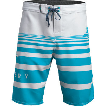 SLIPPERY Glide Board Shorts - Gray/Aqua - US 30 3230-0242