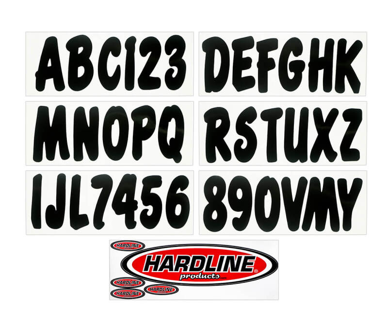 Hardline Boat Lettering Registration Kit 3 in. - 200 Black Solid BLK200EC