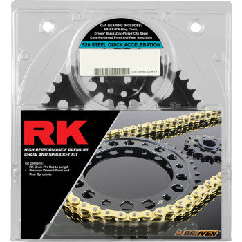 RK Chain and Sprocket Kit - Quick Acceleration - Gold - Yamaha YZF-R1/M '15-'23 4107-159PGX