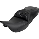 SADDLEMEN Roadsofa™ Seat - with Backrest - Carbon Fiber - Black Stitch - FL '08-'19 A808-07R-185BLK