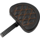 SADDLEMEN Roadsofa™ Extended Reach Seat - with Backrest - Lattice Stitch - Orange Stitch - FLTR/FLHX '23-'24 823-07-207B3
