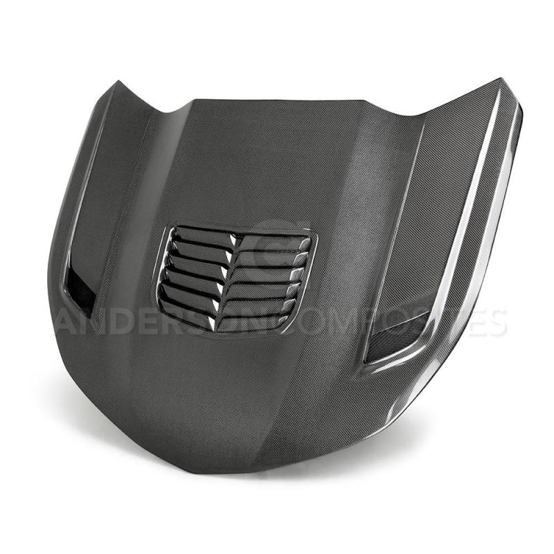 Anderson Composites 16-19 Chevrolet Camaro Double Sided Carbon Fiber Type-T2 Style Hood AC-HD19CHCAM-T2-DS