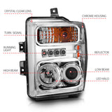 ANZO 2008-2010 Ford F-250 Projector Headlights w/ Halo Chrome (CCFL) 111167