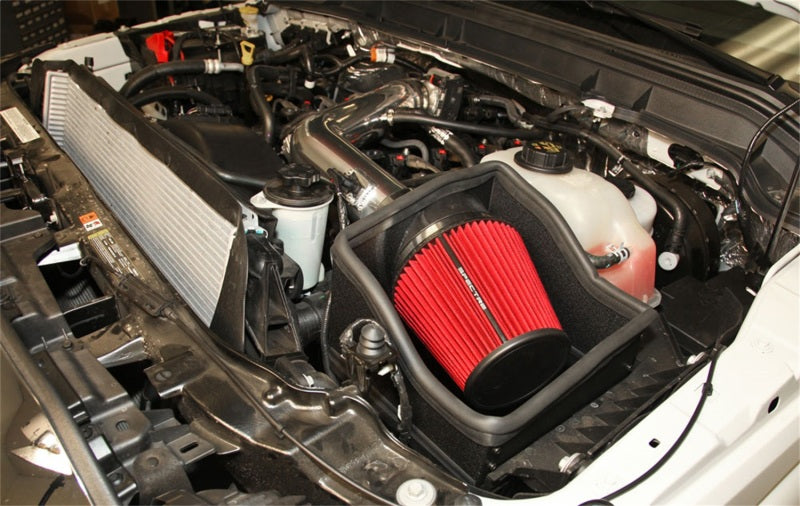 Spectre 11-14 Ford F250/350 V8-6.2L F/I Air Intake Kit - Polished w/Red Filter 9001