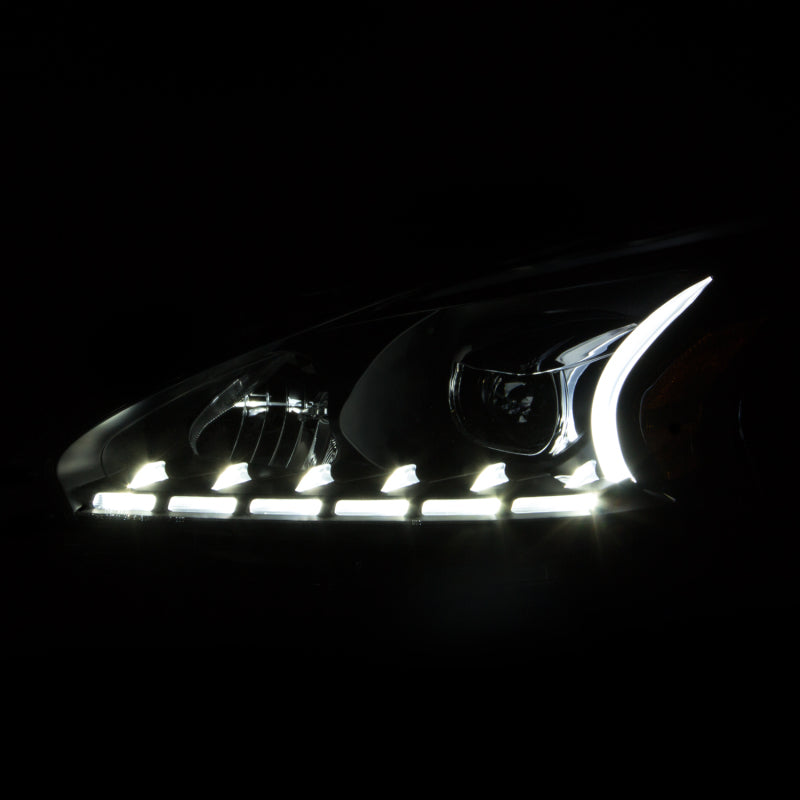 ANZO 2013-2014 Nissan Altima Projector Headlights w/ Plank Style Design Black 121500