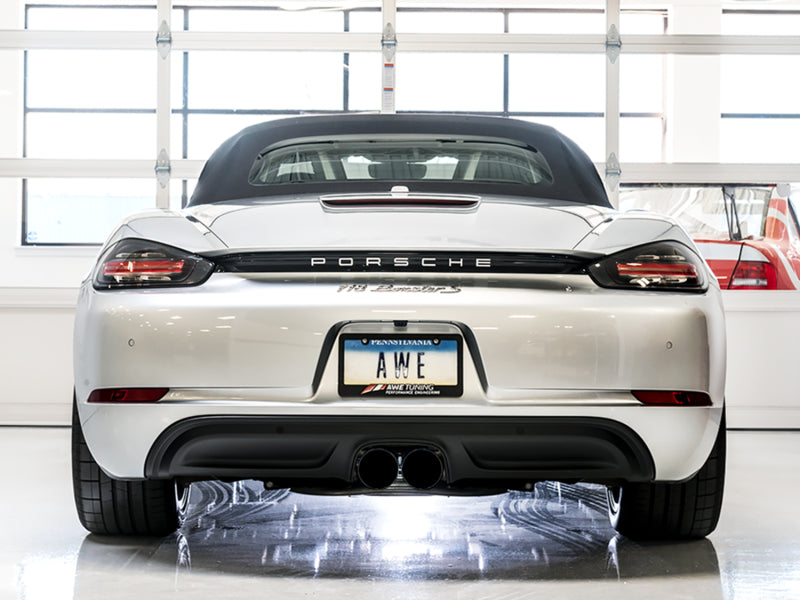AWE Tuning Porsche 718 Boxster / Cayman SwitchPath Exhaust (PSE Only) - Diamond Black Tips 3025-33020