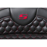 SADDLEMEN RoadSofa™ Seat - Honeycomb - Red Stitch - with Backrest - FLH/FLT '08-'23 A808-07R-189RED