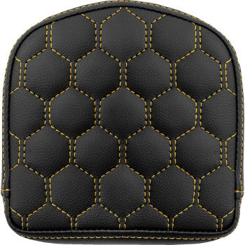 SADDLEMEN RoadSofa™ Sissy Bar Pad - Honeycomb - Gold Stitching 040849GOL