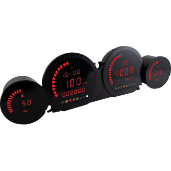 KOSO NORTH AMERICA HD-03L - Four-Piece LED Gauge Kit - Red Display Glide 2014-2023 BA064921