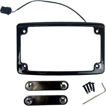 CUSTOM DYNAMICS Lighted License Plate Frame - Black Glide  2023-2024  LPF-RAD-23CVO-B